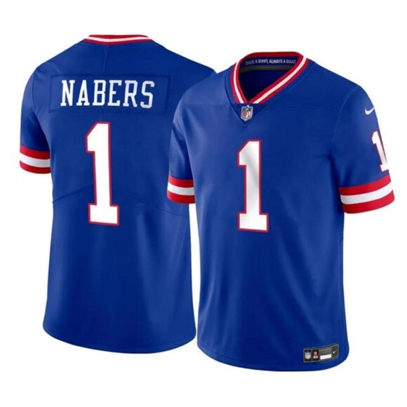 Mens Youths Kids Womens Malik Nabers Blue Vapor Stitched Jersey